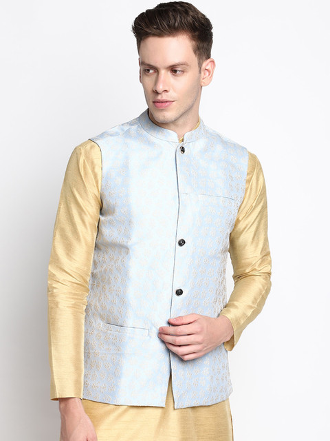 

DEVOILER Men Blue Kurta with Pyjamas