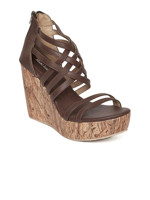 

Marc Loire Women Brown Strappy Textured Wedges