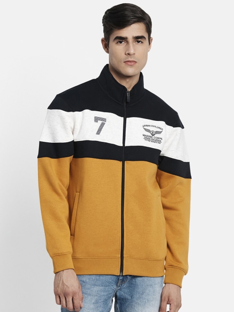 

Octave Men Yellow Colourblocked Sweatshirt