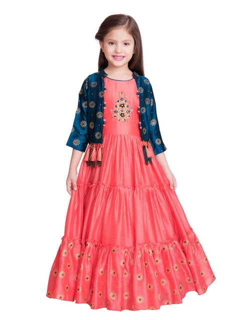 

Tiny Kingdom Red Floral Georgette Maxi Dress