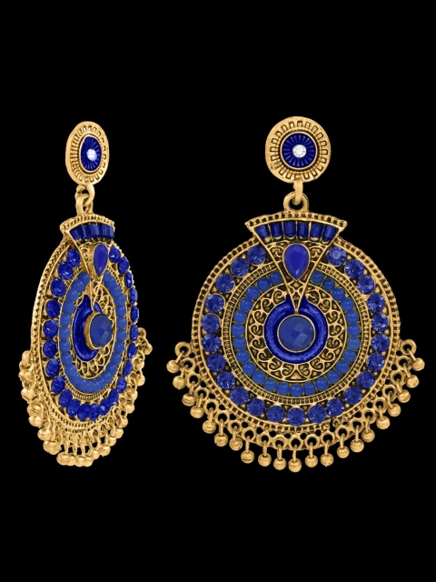 

NAKABH Gold-Toned Circular Chandbalis Earrings