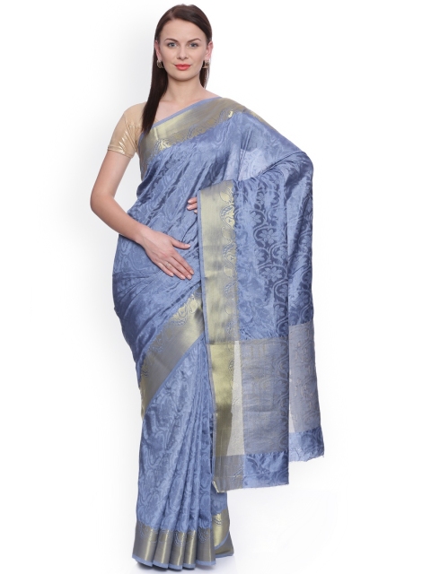 

MIMOSA Grey Art Silk Woven Design Kanjeevaram Saree