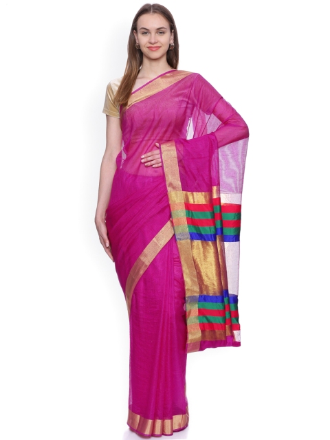 

MIMOSA Pink Net Banarasi Saree