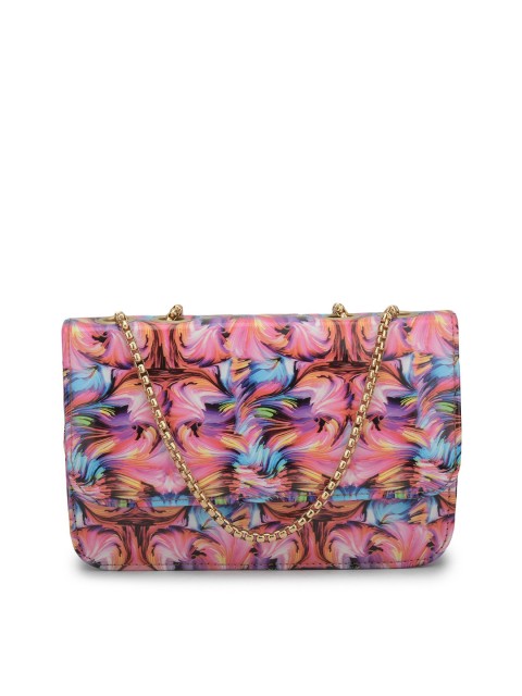 

gaura pakhi Turquoise Blue Abstract Printed PU Structured Shoulder Bag