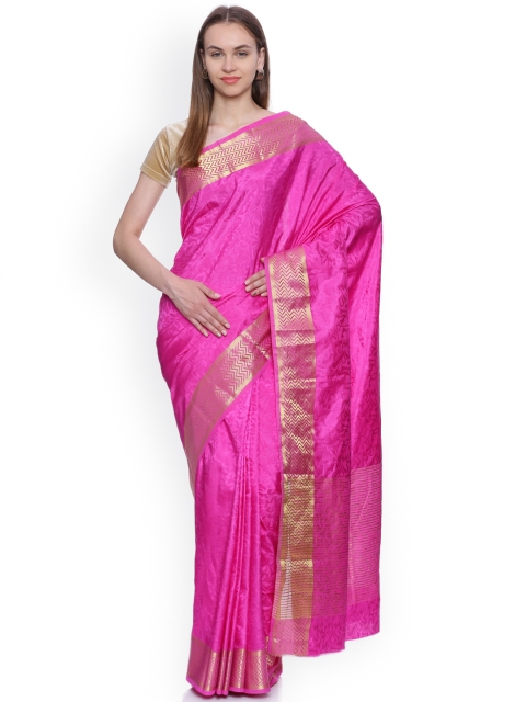 

MIMOSA Pink Art Silk Woven Design Kanjeevaram Saree
