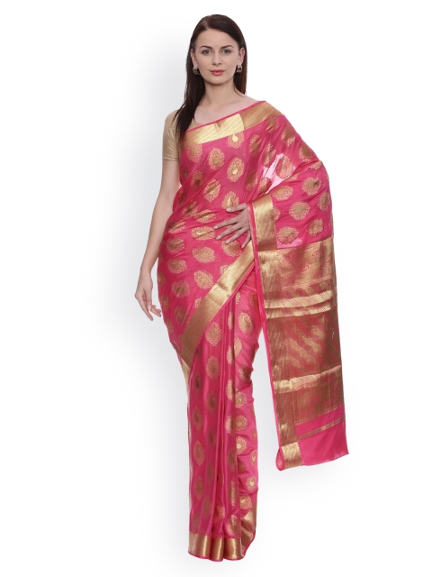 

MIMOSA Pink Pure Crepe Woven Design Banarasi Saree