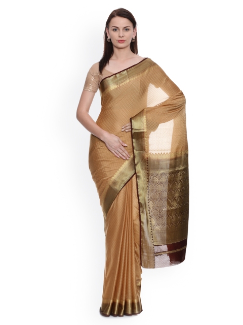 

MIMOSA Brown Poly Crepe Woven Design Banarasi Saree