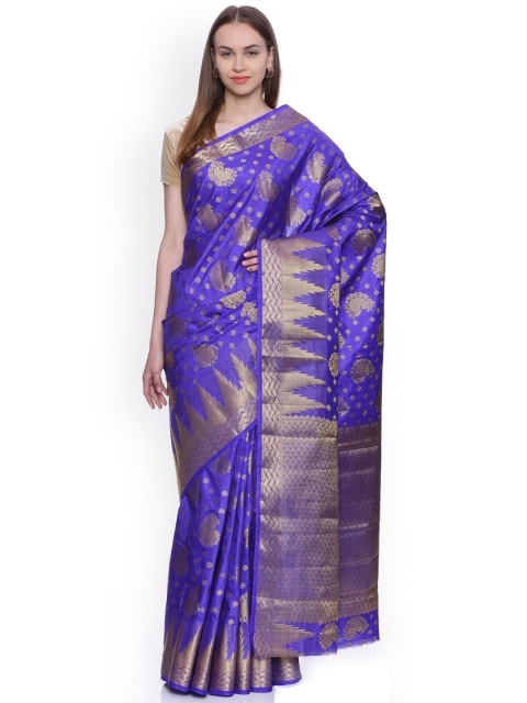 

MIMOSA Blue Art Silk Woven Design Kanjeevaram Saree