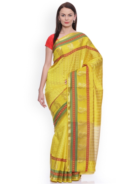 

MIMOSA Mustard Yellow Art Silk Woven Design Kanjeevaram Saree