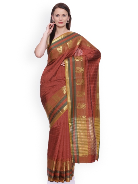 

MIMOSA Rust Red Art Silk Woven Design Kanjeevaram Saree