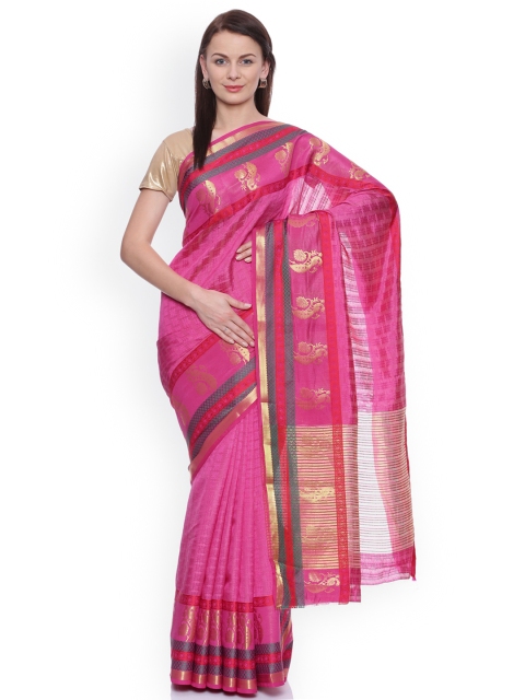 

MIMOSA Pink Art Silk Woven Design Kanjeevaram Saree