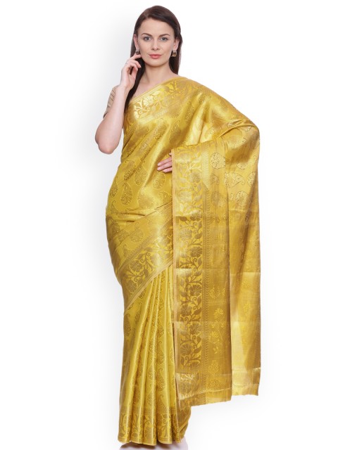 

MIMOSA Yellow Art Silk Woven Design Kanjeevaram Saree