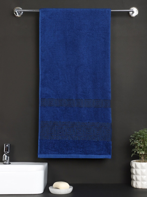 

Raymond Home Adults Blue Printed Cotton 440 GSM Bath Towel