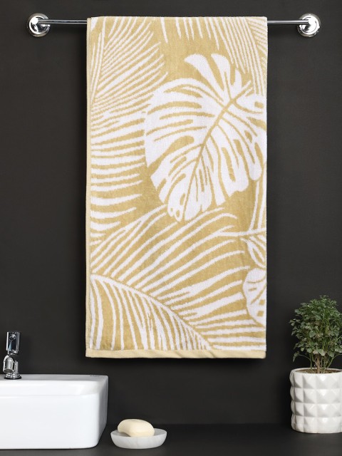 

Raymond Home Tan Printed Pure Cotton 420 Gsm 100 % Cotton Bath Towels, Blue