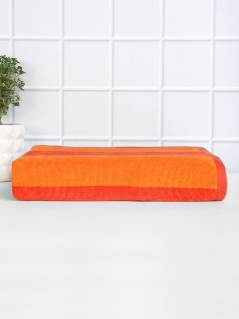 

Raymond Home Red & Mustard Striped Cotton 400 GSM 100 % Cotton Bath Towel