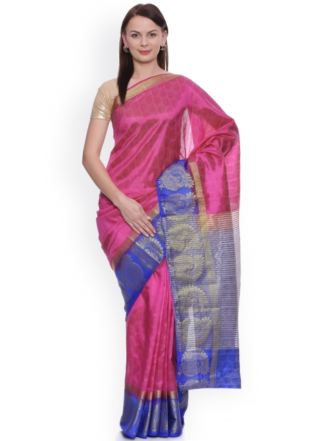 

MIMOSA Pink Art Silk Woven Design Kanjeevaram Saree