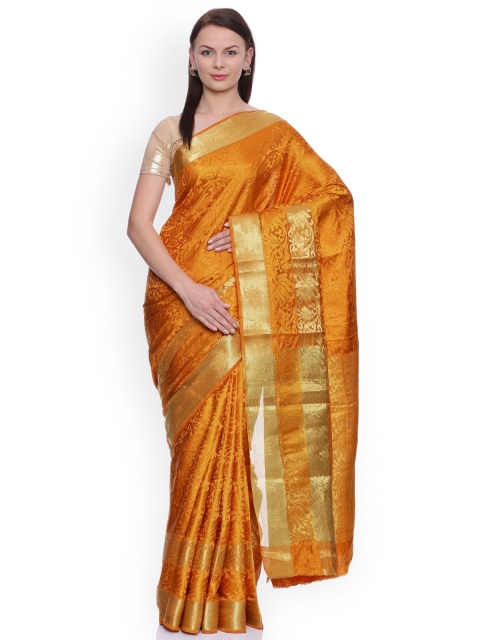 

MIMOSA Mustard Yellow Art Silk Woven Design Kanjeevaram Saree