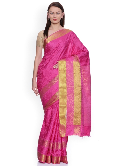 

MIMOSA Pink Art Silk Woven Design Kanjeevaram Saree