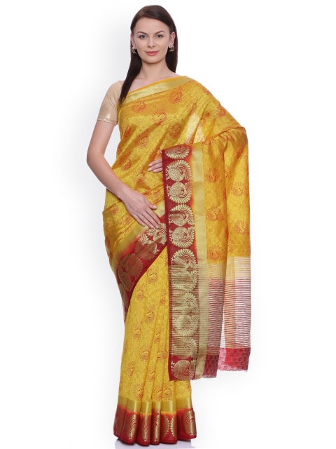 

MIMOSA Yellow Art Silk Woven Design Kanjeevaram Saree