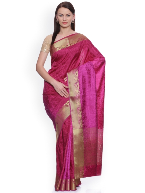 

MIMOSA Pink Art Silk Woven Design Kanjeevaram Saree