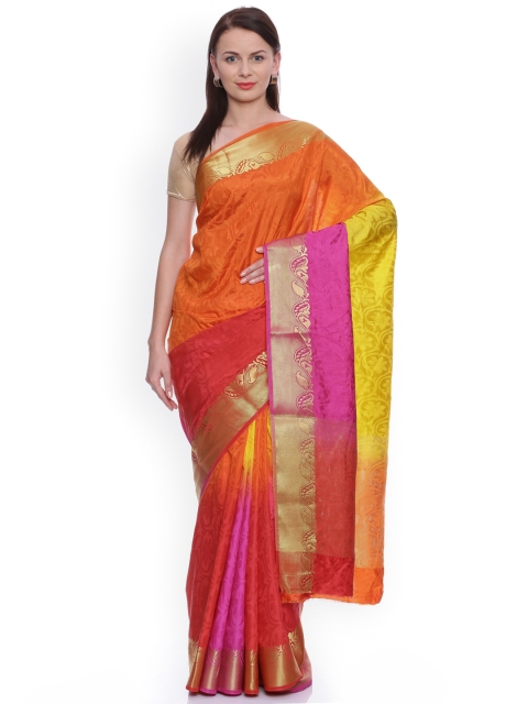 

MIMOSA Multicoloured Art Silk Woven Design Kanjeevaram Saree, Multi