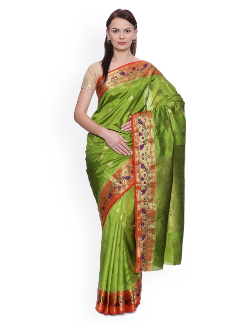 

MIMOSA Green Art Silk Printed Kanjeevaram Saree