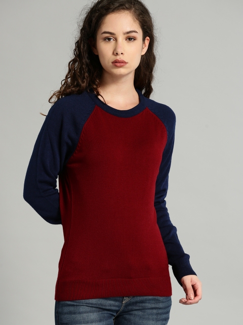 

Roadster Women Maroon Solid Pullover