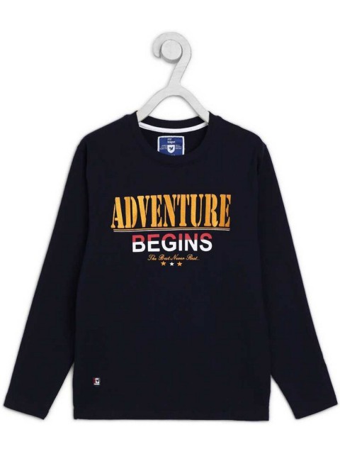 

612League Boys Blue Printed Sweatshirt, Navy blue