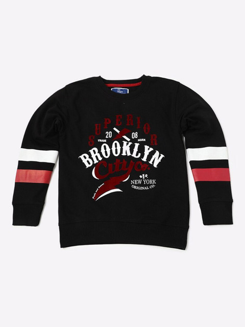 

612League Boys Black Printed Pullover Sweatshirt