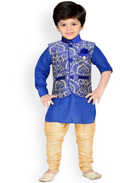 

Aj DEZInES Boys Blue & Beige Kurta with Churidar