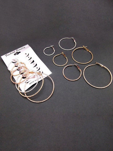 

FEMMIBELLA Gold-Toned Circular Hoop Earrings