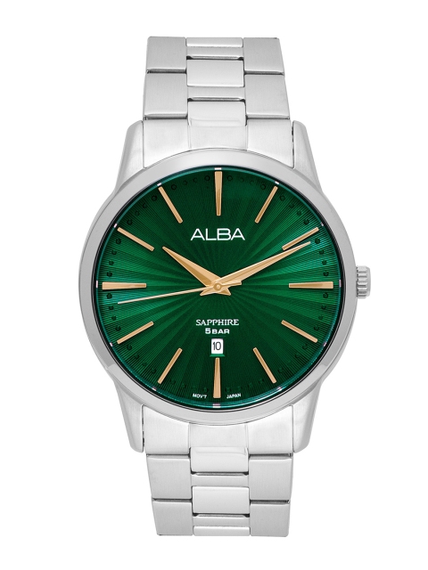 

Alba Men Green Dial & Stainless Steel Bracelet Style Straps Analogue Watch AG8K91X5-Green