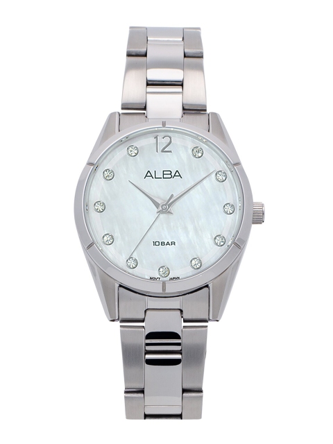 

Alba Women White Dial & Silver Toned Stainless Steel Straps Analogue Watch-AH8747X1