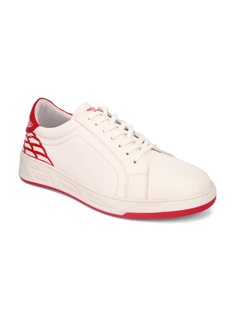 

Alberto Torresi Men White & Red Printed Sneakers