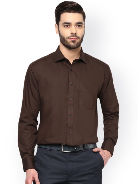 DENNISON Men Coffee Brown Comfort Regular Fit Solid Formal Shirt available at myntra for Rs.599