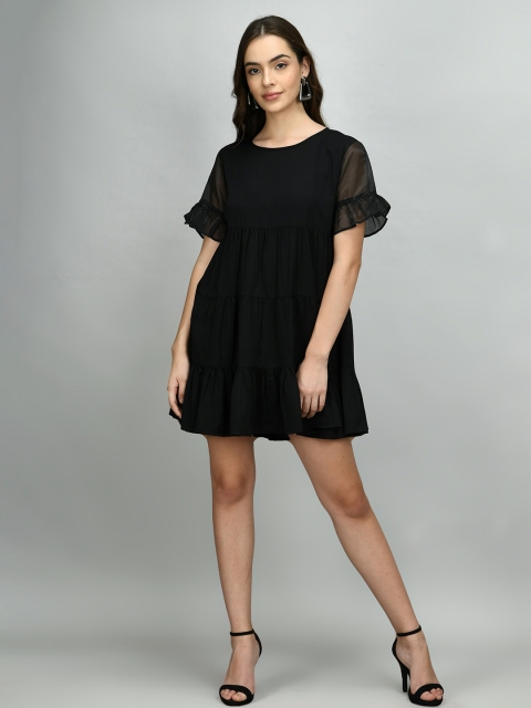 

Retrobelaa Women Black Solid Empire Dress