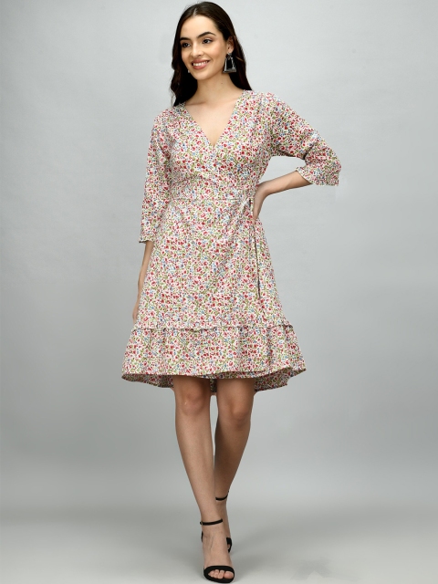 

Retrobelaa Multicoloured Floral Dress, Off white