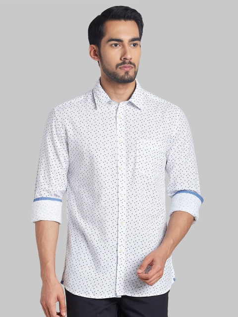 

Parx Men White Slim Fit Printed Casual Shirt