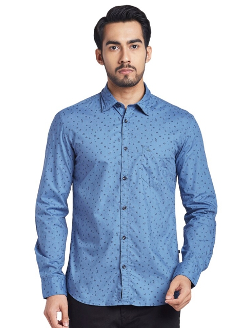 

Parx Men Blue Slim Fit Printed Casual Shirt