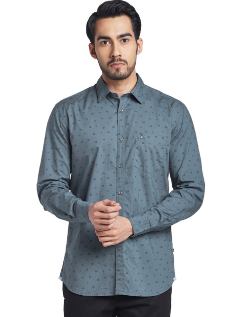 

Parx Men Grey Slim Fit Floral Printed Casual Shirt
