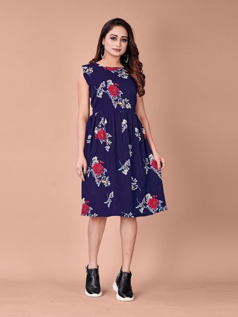 

Fashion FRICKS Multicoloured Floral Crepe Empire Dress, Multi