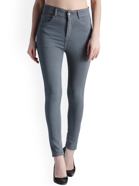 

POMPOUS Women Grey Slim Fit High-Rise Stretchable Jeans