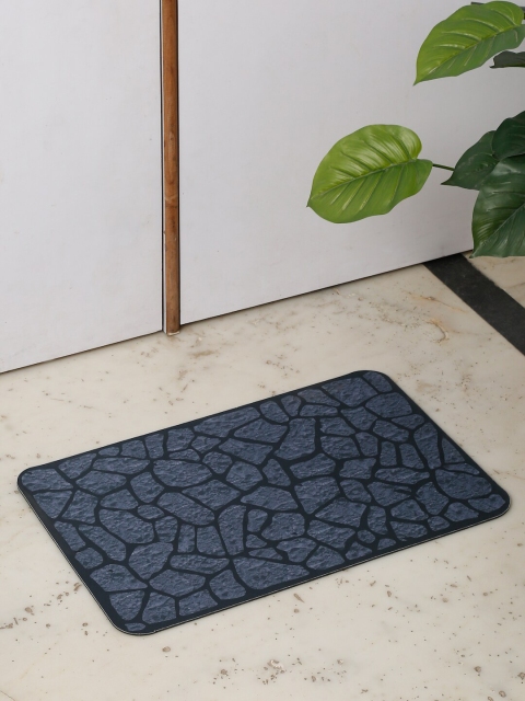 

HOSTA HOMES Blue Abstract Printed Anti Skid Door Mat