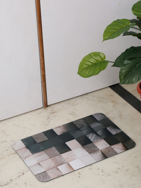 

HOSTA HOMES Grey Abstract Printed Anti Skid Doormats
