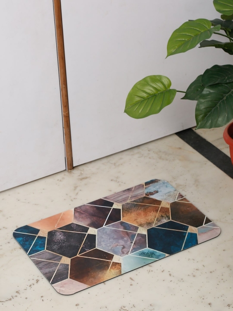 

HOSTA HOMES Grey & Brown Printed Anti Skid Doormat