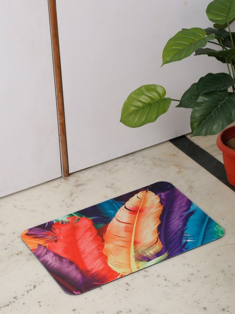 

HOSTA HOMES Red & Blue Printed Anti Skid Doormat