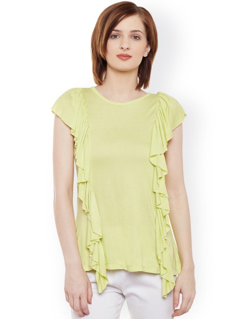 

Belle Fille Women Lime Green Solid Top