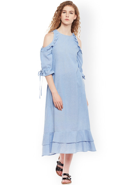 

Belle Fille Women Blue Solid A-Line Dress