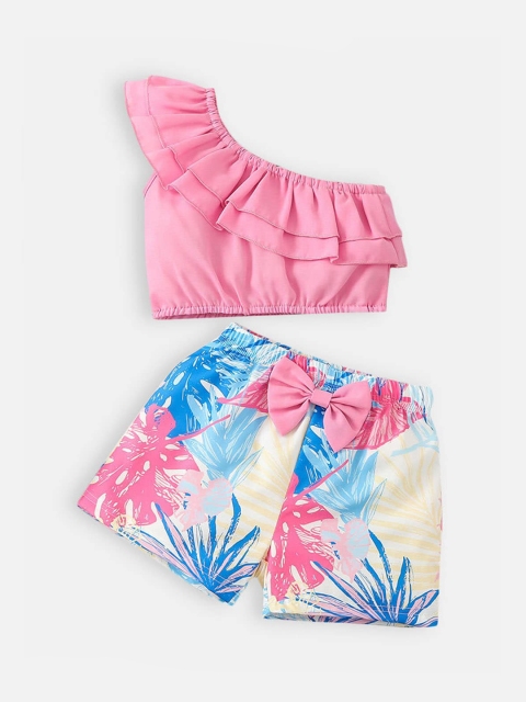 

Hopscotch Girls Pink & Blue Top with Shorts