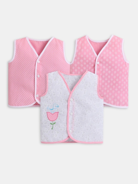 

Hopscotch Kids Pink & Grey 3 Printed V-Neck T-shirt